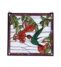 Meyda Yellow 81540 - 21"W X 19"H Hummingbird Stained Glass Window