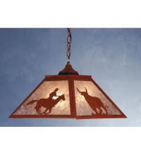 Meyda Yellow 81673 - 16"Sq Cowboy & Steer Pendant