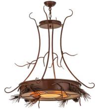 Meyda Yellow 81787 - 36"W Woodland Pine Inverted Pendant