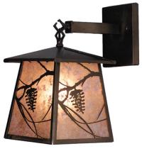 Meyda Yellow 82147 - 7.5"W Whispering Pines Lantern Wall Sconce