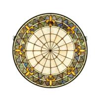 Meyda Yellow 82455 - 30"W X 30"H Fleur-de-lis Stained Glass Window