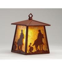 Meyda Yellow 82662 - 7" Wide Cowboy and Horse Lantern Wall Sconce