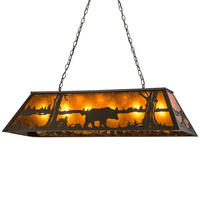 Meyda Yellow 98035 - 48" Long Black Bear Oblong Pendant