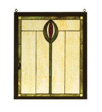 Meyda Yellow 98100 - 14"W X 17"H Spear Wood Frame Stained Glass Window