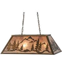 Meyda Yellow 99025 - 33" Long Mountain Range Gros Ventre WY Oblong Pendant