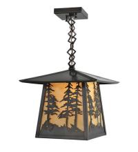 Meyda Yellow 99530 - 12"Sq Stillwater Tall Pines Ceiling Pendant