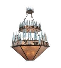 Meyda Yellow 99685 - 60" Wide Wildlife at Pine Lake 2 Tier Inverted Pendant