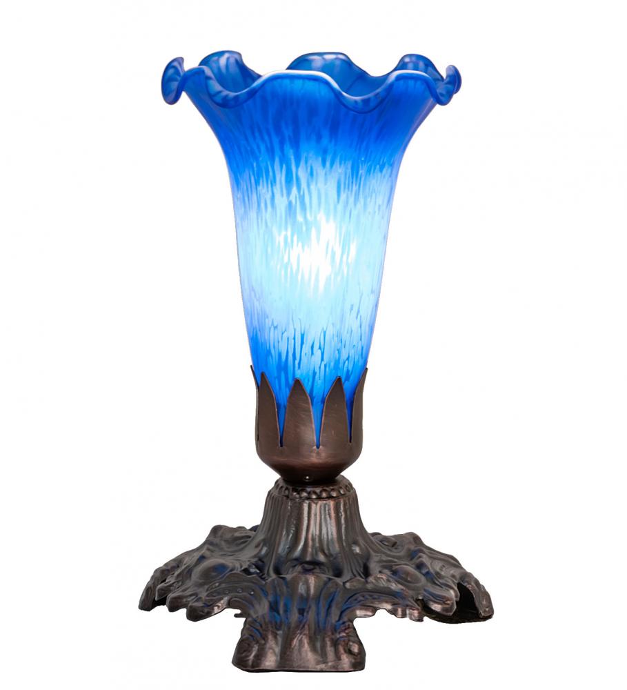 7" High Blue Tiffany Pond Lily Victorian Mini Lamp