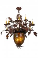 Meyda Blue 165173 - 34" Wide Greenbriar Oak 9 Arm Chandelier