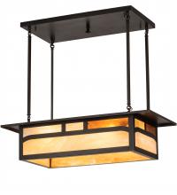 Meyda Blue 214896 - 34" Long Hyde Park Double Bar Mission Oblong Pendant