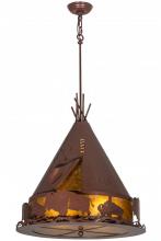 Meyda Blue 50109 - 24"W Teepee W/Buffalo Pendant