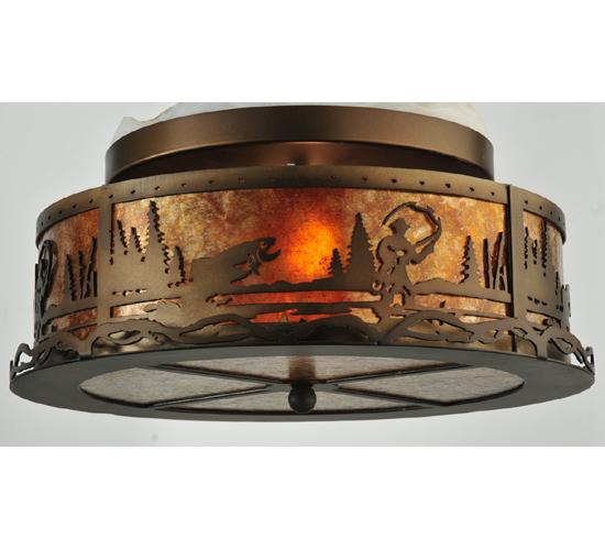 16"W Fly Fishing Creek Flushmount