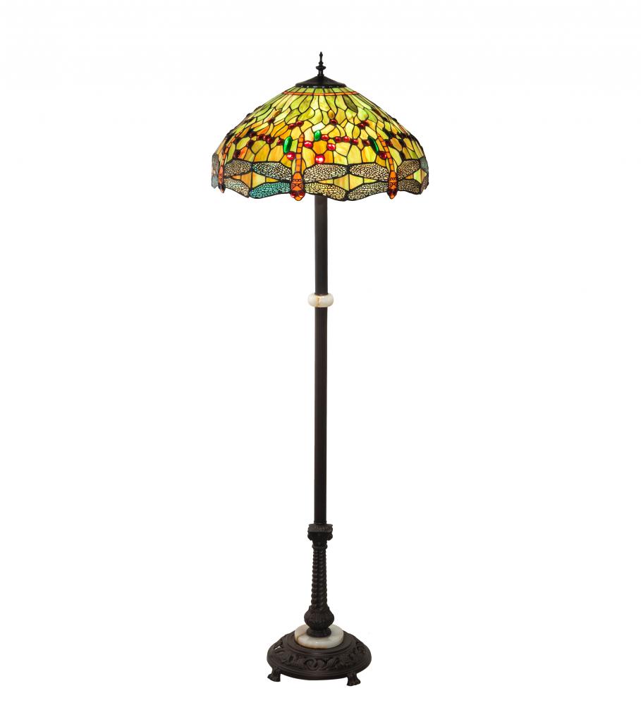 62" High Tiffany Hanginghead Dragonfly Floor Lamp