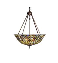 Meyda Tiffany 111082 - 24"W Tiffany Fishscale Inverted Pendant