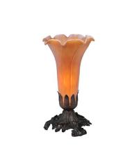 Meyda Tiffany 11244 - 8" High Amber Pond Lily Victorian Mini Lamp