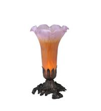 Meyda Tiffany 11295 - 8"H Amber/Purple Tiffany Pond Lily Accent Lamp