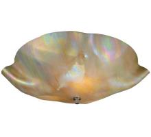 Meyda Tiffany 114167 - 16"W Metro Beige Iridescent Organic Art Glass Flushmount