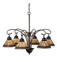 Meyda Tiffany 12271 - 31"W Tiffany Jeweled Peacock 6 LT Chandelier