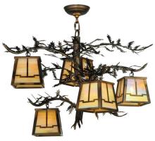 Meyda Tiffany 134055 - 29"W Pine Branch Valley View 5 LT Chandelier