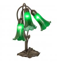 Meyda Tiffany 136434 - 16" High Green Tiffany Pond Lily 3 Light Accent Lamp