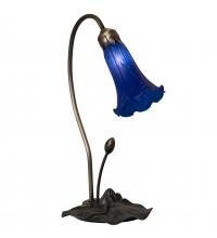 Meyda Tiffany 13739 - 16" High Blue Tiffany Pond Lily Accent Lamp