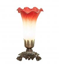 Meyda Tiffany 145780 - 8" High Seafoam/Cranberry Victorian Accent Lamp