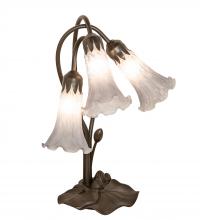 Meyda Tiffany 145927 - 16" High Gray Tiffany Pond Lily 3 Light Accent Lamp