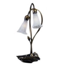 Meyda Tiffany 14654 - 16" High White Pond Lily 2 Light Accent Lamp