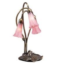 Meyda Tiffany 14728 - 16" High Pink Pond Lily 3 Light Accent Lamp