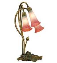 Meyda Tiffany 14813 - 16" High Pink/White Pond Lily 3 LT Accent Lamp