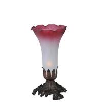 Meyda Tiffany 15653 - 8"H Pink/White Pond Lily Accent Lamp