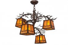 Meyda Tiffany 158068 - 28"W Pine Branch Valley View 4 LT Chandelier