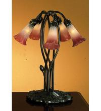 Meyda Tiffany 16012 - 17" High Pink/White Pond Lily 5 LT Accent Lamp