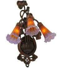 Meyda Tiffany 17205 - 10.5"W Amber/Purple Pond Lily 3 LT Wall Sconce