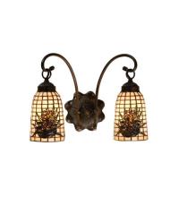 Meyda Tiffany 18661 - 14.5"W Pine Barons 2 LT Wall Sconce