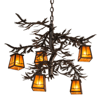 Meyda Tiffany 214291 - 29" Wide Pine Branch Valley View 5 Light Chandelier