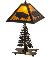 Meyda Tiffany 214532 - 21" High Buffalo W/Lighted Base Table Lamp