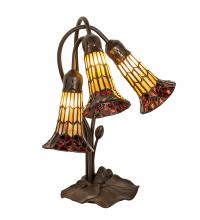 Meyda Tiffany 251684 - 16" High Stained Glass Pond Lily 3 Light Accent Lamp