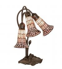 Meyda Tiffany 251689 - 16" High Stained Glass Pond Lily 3 Light Accent Lamp