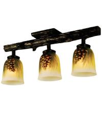 Meyda Tiffany 34470 - 23" Long Pinecone 3 Light Hand Painted Semi-Flushmount