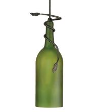 Meyda Tiffany 71191 - 4"W Tuscan Vineyard Frosted Green Wine Bottle Mini Pendant