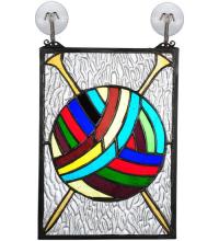 Meyda Tiffany 72347 - 6"W X 9"H Ball of Yarn W/Needles Stained Glass Window