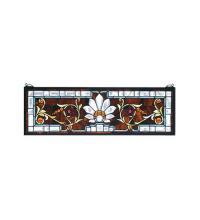 Meyda Tiffany 73063 - 28"W X 9"H Beveled Ellsinore Transom Stained Glass Window