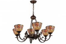 Meyda Tiffany 74043 - 32.5"W Tiffany Fishscale 6 LT Chandelier