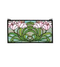 Meyda Tiffany 79950 - 22"W X 11"H Calla Lily Stained Glass Window