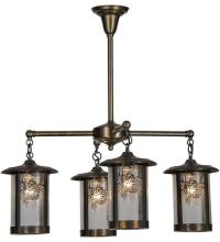 Meyda Tiffany 81057 - 30"W Fulton Winter Pine 4 LT Chandelier