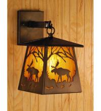 Meyda Tiffany 81342 - 7" Wide Moose at Dawn Hanging Wall Sconce