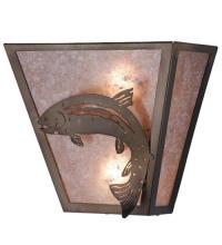 Meyda Tiffany 82363 - 13"W Leaping Trout Wall Sconce