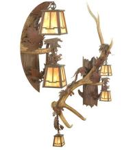 Meyda Tiffany 82834 - 46" Wide Antlers Elk 3 Light Wall Sconce