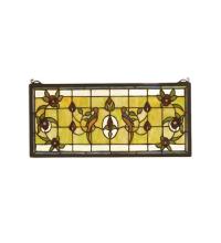 Meyda Tiffany 98451 - 22"W X 10"H Lancaster Stained Glass Window